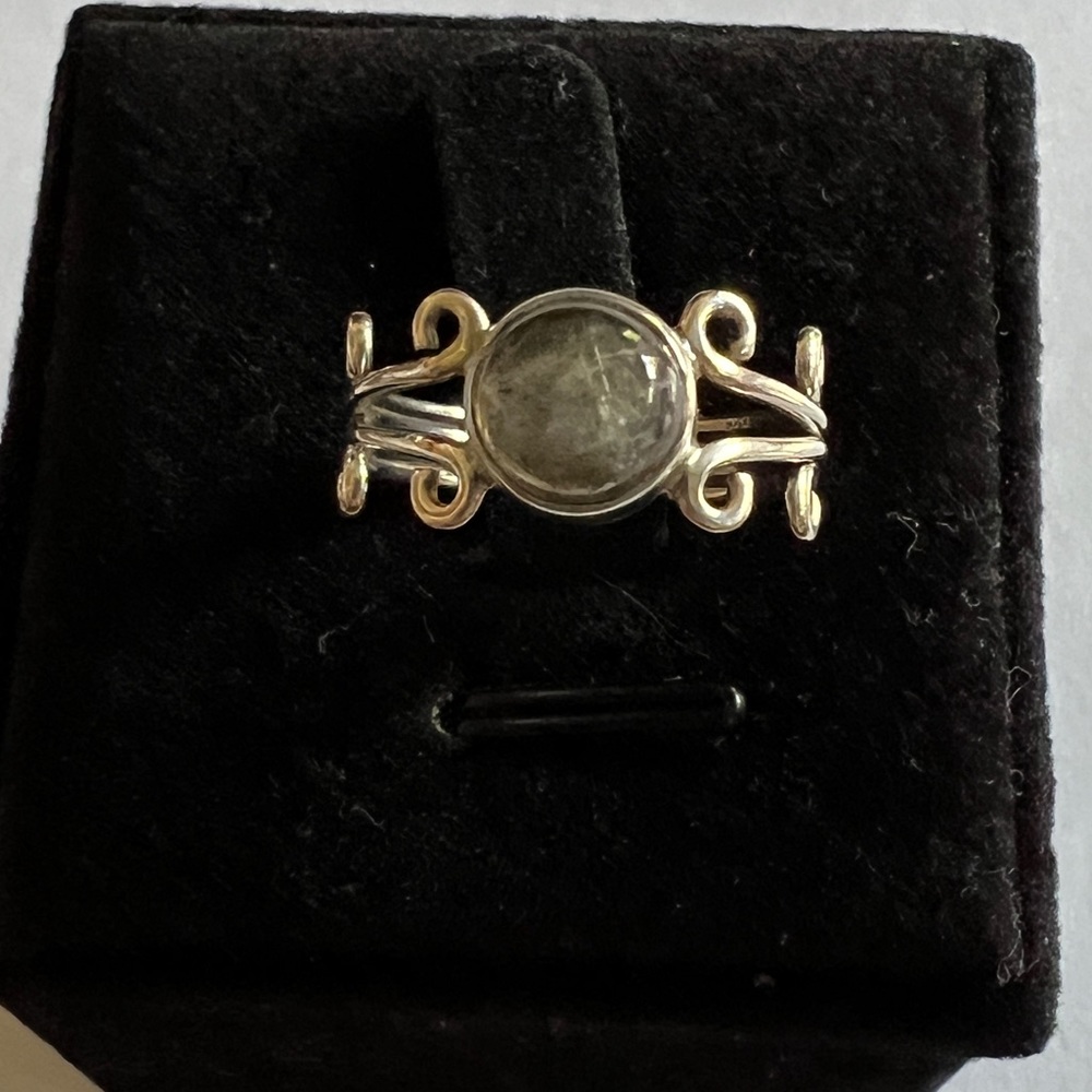 Madagascar Blue Labradorite Ring Sz 6